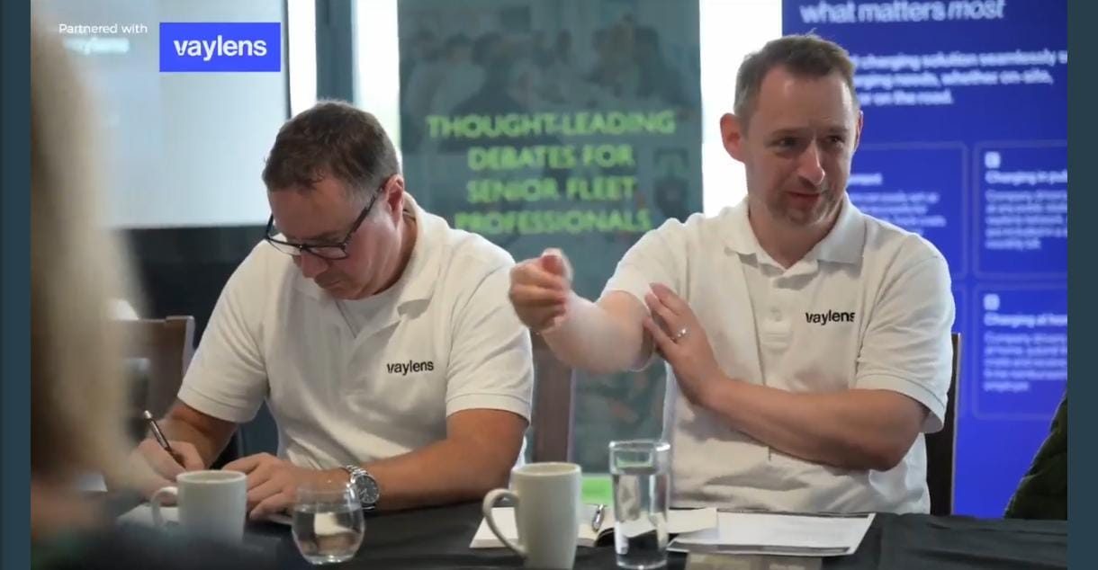 Chris at a Greenfleet roundtable with fleet operators in Huntingdon, representing vaylens